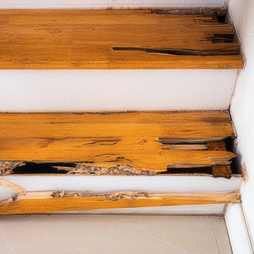 Stairs that have succumb to termite damage