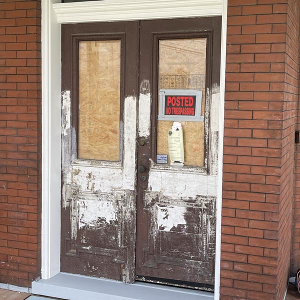 Old replacement doors that did not fit the original buildings style