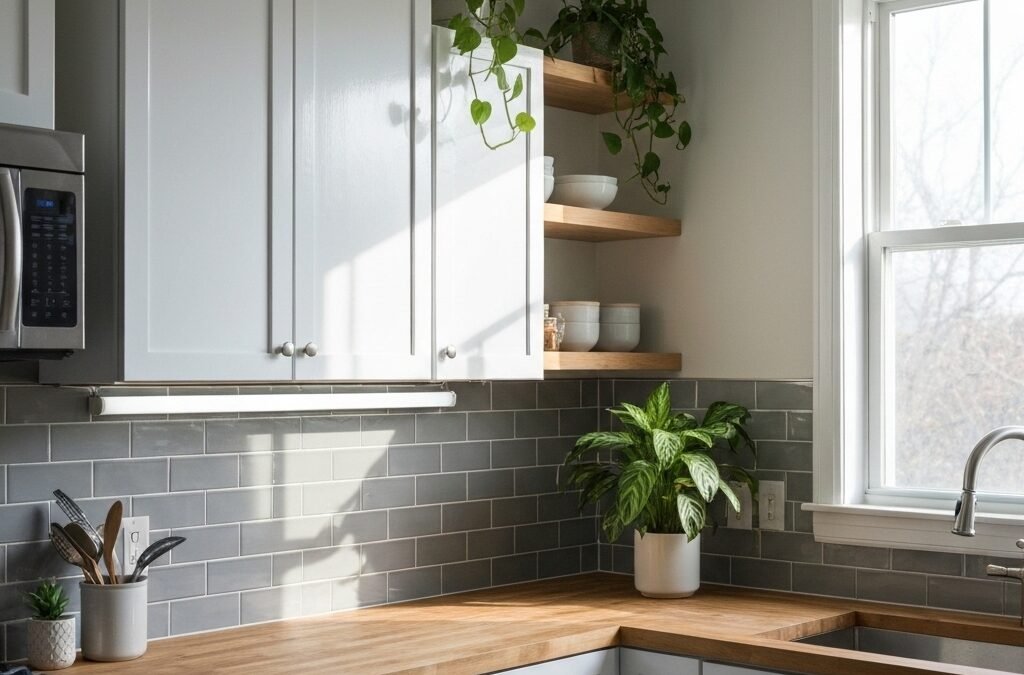A Remodeled Kitchen in the early morning