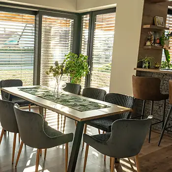 Newly Installed Modern Blinds in a Kitchen, Farragut, TN