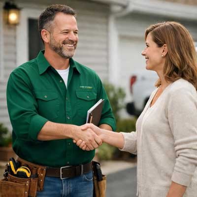 The Honey Do Service Employee giving a Free Estimate to a local customer