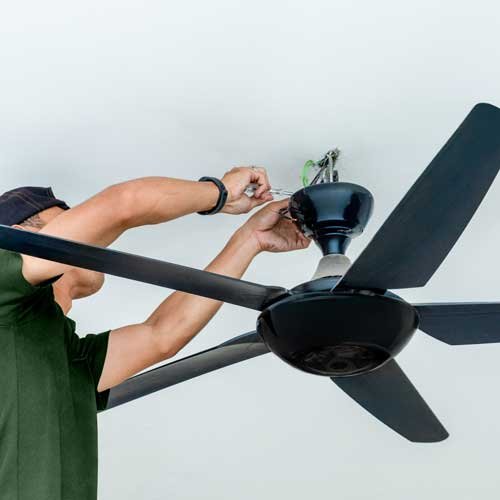 Craftsman professionally installing a Ceiling Fan
