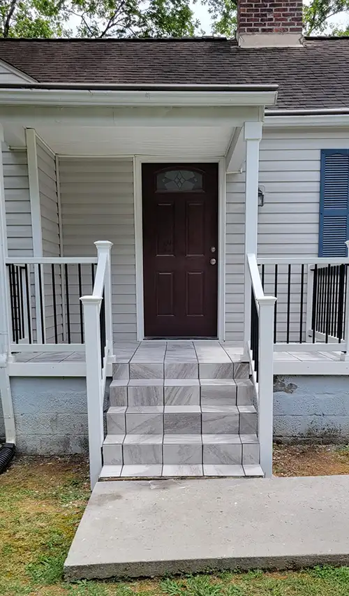 Customer Photo: New Concrete Path and Tiled Stairs - Fountain City, TN