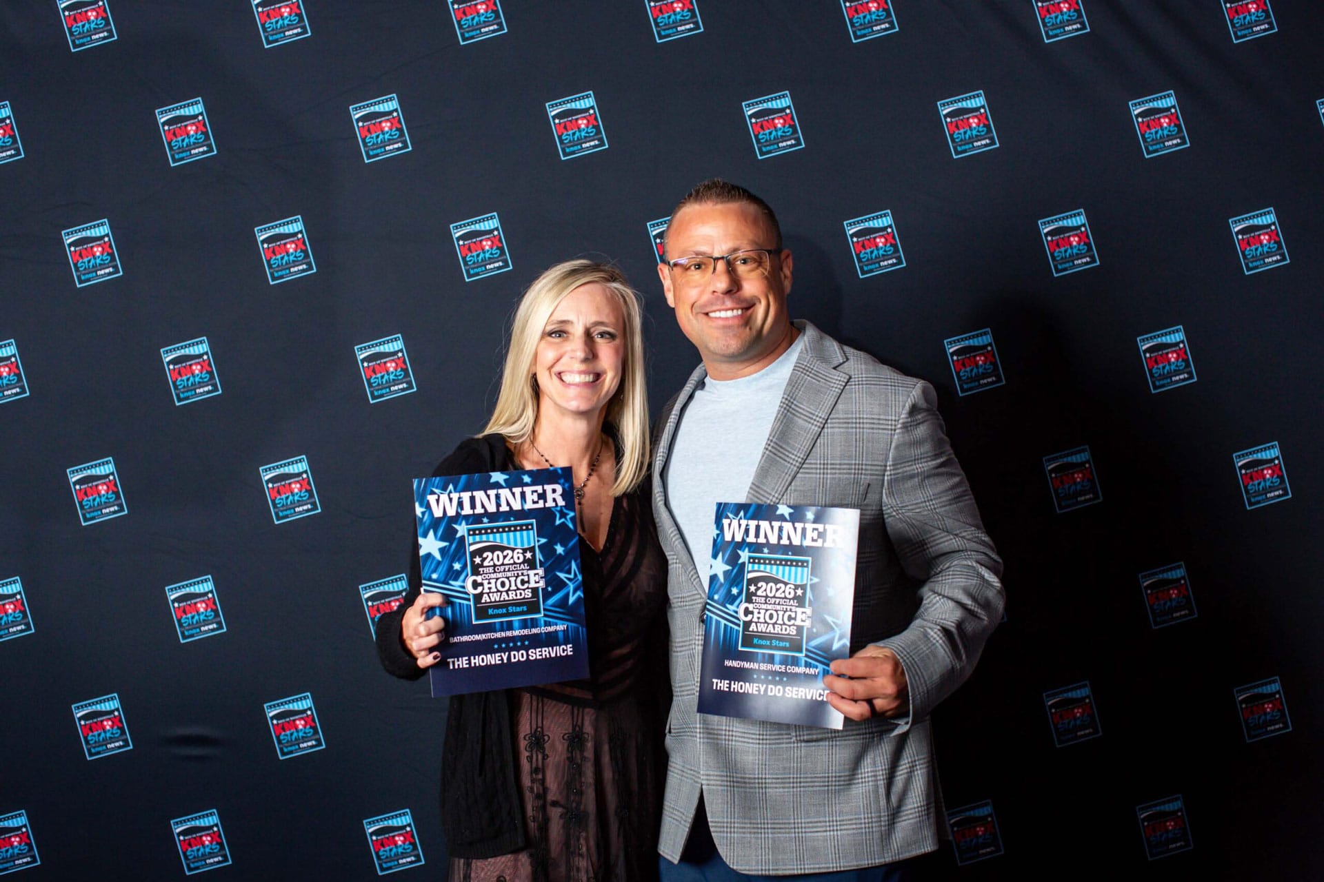 The Honey Do Service Owner, John, and his wife, Heather, at the 2026 Community's Choice Awards Gala